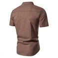 thumbnail image 3 of ameIAEA Mens Short Sleeve Summer Tops Cotton Linen Work Shirts Button Up Solid Color Business Casual Shirt, 3 of 3