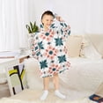 thumbnail image 6 of FORMRS Wearable Blanket Hoodie with Sleeves for Kids Cozy Flannel Sweatshirt, Flowers Geometric Pattern, 6 of 7