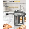 thumbnail image 3 of Electric Hand Mixer Powerful Hand Mixer Electric Handheld with 304 Beaters Dough Hook Hand Held Mixer with Turbo for Baking Cakes Eggs Cream Food Grey, 3 of 6