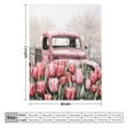 thumbnail image 2 of Throw Blanket Pink Tulips In Old Red Cab Pickup Truck Luxury Velvet Super Soft Valentines Decorations Decorative Flannel Blanket for Couch Bed Living Room for Adults Teens Kids 60"x80", 2 of 8