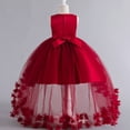 thumbnail image 4 of Miluxas Lace Tulle Flower Girl Dresses Tiered First Communion Dress for Kids Princess Birthday Party Gowns Red 9 Years, 4 of 4