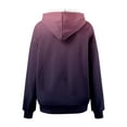 thumbnail image 3 of Trendy Hoodies for Women Cotton Gradient Color Pocket Fall Winter Loose Hooded Sweatshirt with Thin Fleece Lined (XL, Purple 01), 3 of 4