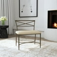 thumbnail image 2 of Hillsdale Wimberly 18" Fabric & Metal Vanity Stool in Cream/Champagne Gold, 2 of 16