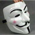thumbnail image 2 of 3 Pack of Anonymous Hacker Mask Vendetta White Mask Costume for Holiday Cosplay Parties - One Size Fit All Design Use, 2 of 7