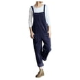 thumbnail image 2 of SDNall Jumpsuits for Women Casual Casual Pocket Romper Long Playsuit Strap Button Loose Jumpsuit Womens Romper Sizes:S-5XL, 2 of 9