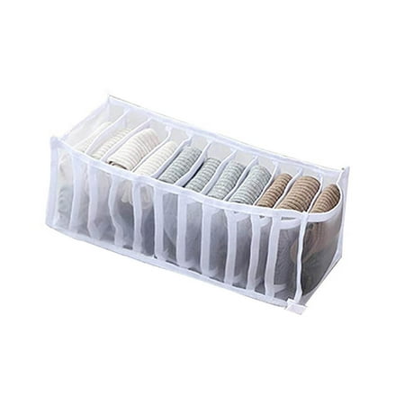 

11 Grids Wardrobe Clothes Organizer Foldable Grid Storage Box with Multiple Layers Portable Washable Storage Containers for Underwear Socks Scarves Skirts T-shirts Tie White