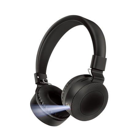 JOGZMZ 5.1 Headworn Bluetooth Earphones with Retractable HiFi Subwoofer Fully Enclosed Ear Wired Card Insert and Flashlight Lighting