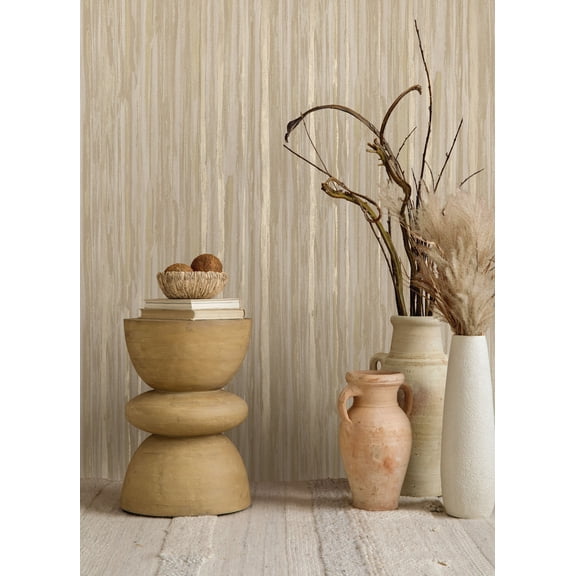 Taupe Striking Striped Print Non Woven Non-Pasted Textured Wallpaper 57 Sq. Ft.