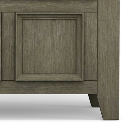 Simpli Home - Amherst Transitional MDF and Plywood Storage Bench with Backrest - Farmhouse Gray