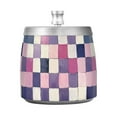 thumbnail image 7 of Yayeee Ashtray with Lid for Cigarette Smokeless Stainless Steel Home Ash Holder, Pink and Purple Plaid Pattern, 7 of 7