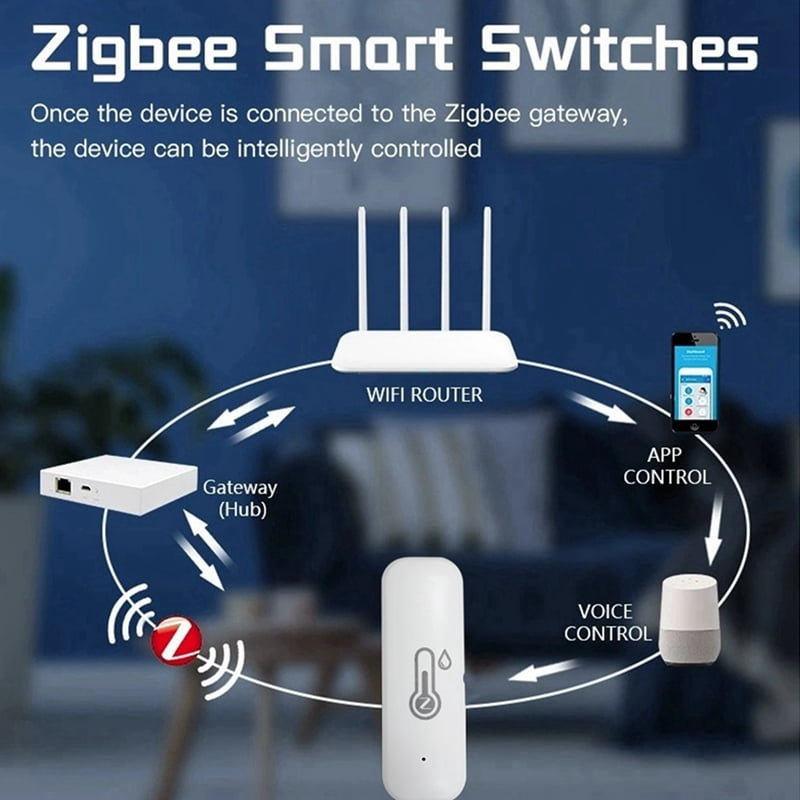 4X Tuya Zigbee Smart Temperature Humidity Sensor Outdoor IP65 Waterproof APP Remote Monitoring and Alerts Smart Home
