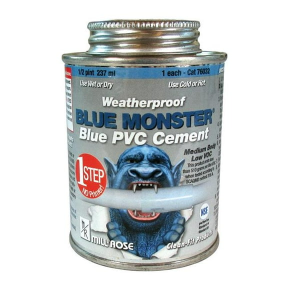 Blue Monster 4000109 Blue Cement for PVC - 0.5 Pint