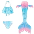 thumbnail image 1 of ghnatygren Children Mermaid Tail Swimming Suit Mermaid Swimsuit Costume Swimming Suit Bikini, 1 of 5