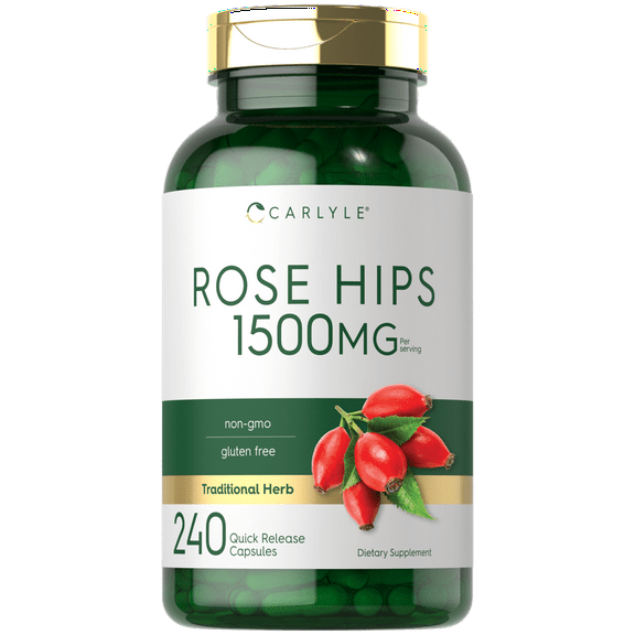 Rose Hips | 1500mg | 240 Quick Release Capsules | Herbal Supplement | By Carlyle