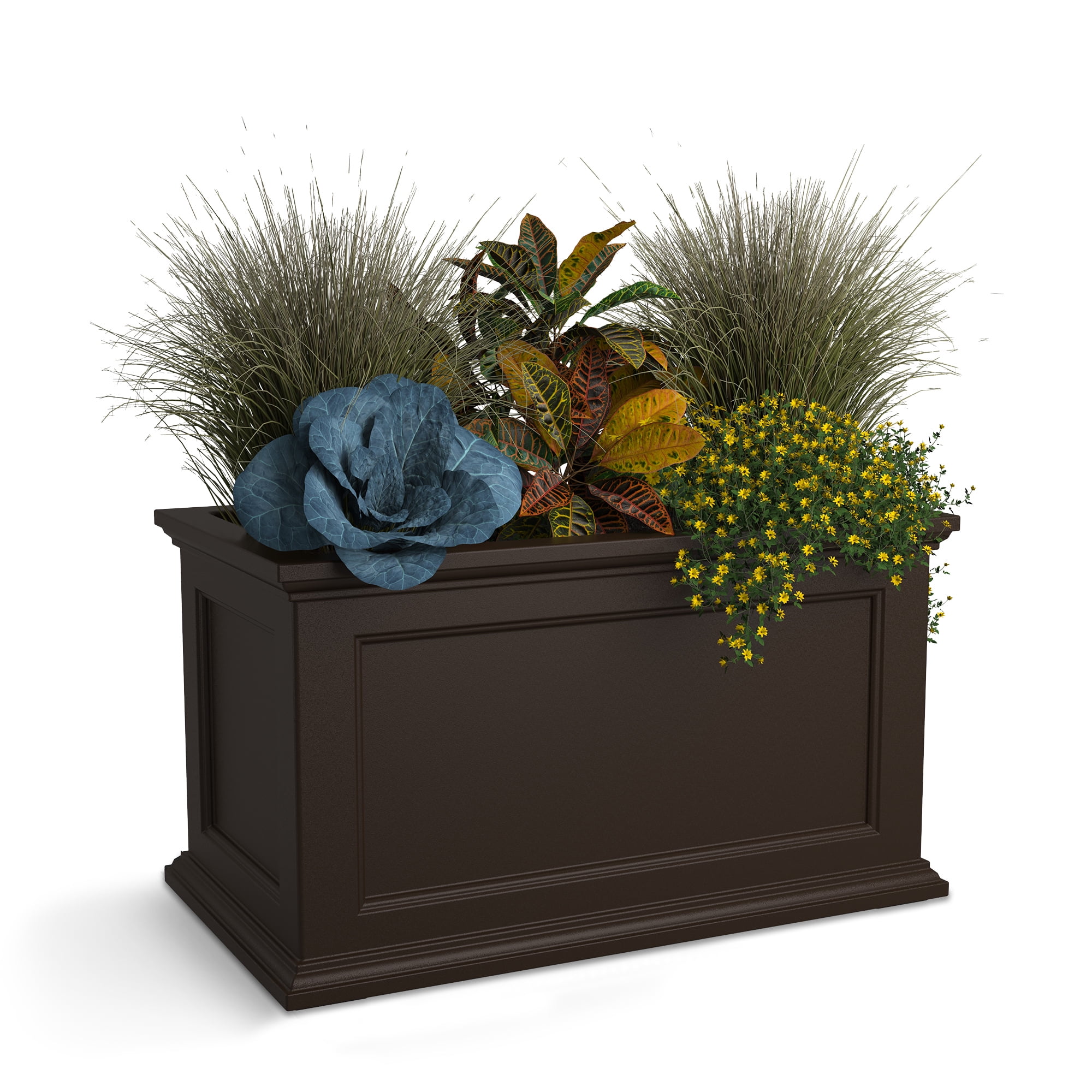 Mayne Fairfield 36" x 20" x 20" Rectangle Espresso Self Watering Plastic Planter