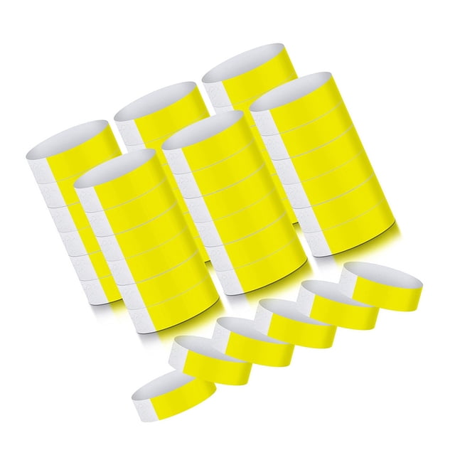 Pulseras de papel Injueey 6 rollos para discoteca teatro fiesta amarillo