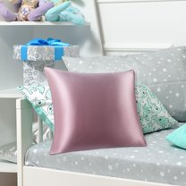 PiccoCasa 1 Pc 19 Momme Silk Pillowcase with Hidden Zipper Non-Standard Mauve Pink 16" x 16"