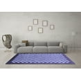 thumbnail image 3 of Ahgly Company Machine Washable Indoor Rectangle Checkered Blue Modern Area Rugs, 5' x 8', 3 of 4
