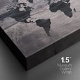 thumbnail image 4 of IDEA4WALL Canvas Wall Art Black World Atlas Map on Dark Brown Wood Panel Places Country Mixed Media Realism Global Urban for Living Room, Bedroom, Office - 12"x18", 4 of 5