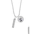 thumbnail image 2 of Delight Jewelry Silvertone Mother Daughter Friends Forever Bar Silvertone Script Initial Disc - I - Charm Necklace, 20"+3", 2 of 4