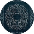 thumbnail image 1 of Ahgly Company Tapis d'Intérieur Rond Abstrait Vert Sarcelle Profond, 4 Pieds Rond, 1 of 6