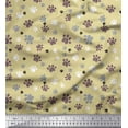 thumbnail image 1 of Soimoi Beige Velvet Fabric Paw Dog Printed Fabric 1 Yard 58 Inch Wide, 1 of 3