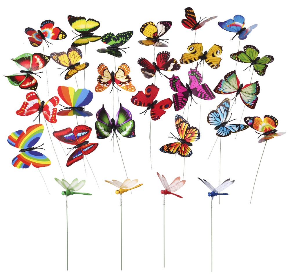 50 Pack Butterfly Dragonfly stickes Outdoor Yard Garden Flower Pot Decoration 50 Pack Butterfly Dragonfly stickes Outdoor Yard Garden Flower Pot Decoration