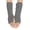 Grey, variant on Women Autumn Winter Solid Multicolor Wool Knit Long Striped Half Finger Gloves Orange - One Size