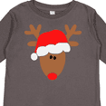 thumbnail image 4 of Inktastic Christmas Cute Reindeer in Santa Hat Boys or Girls Long Sleeve Toddler T-Shirt, 4 of 5