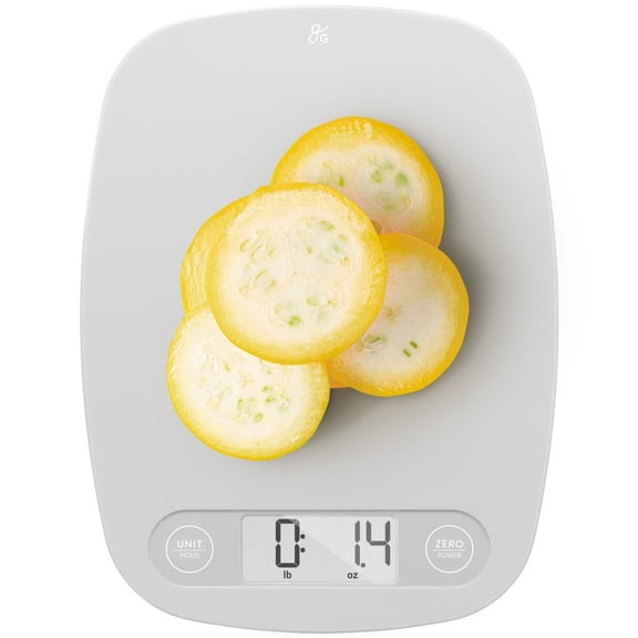 Greater Goods Food Kitchen Scale, Digital Grams and Ounces for Weight Loss, Baking, Cooking, Keto and Meal Prep, LCD Display, Gray