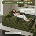 thumbnail image 5 of Kithkasa 67" Chaise Lounge Chair Indoor,Modern Corduroy Upholstered Boneless Sofa Bed with Soft Pillows and Deep Seat,Oversized Cloud Couches for Living Room, Bedroom, No Assembly, Green, 5 of 9