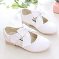 thumbnail image 2 of Toddler Girls Soft Leather Dress Shoes Kids Mary Jane Ballet Flats Shoes Slip On Bowknot Princess Loafers, 2 of 7