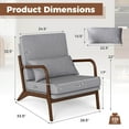 thumbnail image 3 of Costway 2 PCS Modern Accent Chair Upholstered Leisure Armchair with Rubber Wood Armrests, 3 of 9
