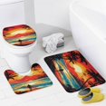 thumbnail image 4 of Hawaiian Style 4 Piece Shower Curtain Sets, with Non-Slip Rugs, Toilet Lid Cover And Bath Mat, for Bathroom Decor Set, 4 of 8