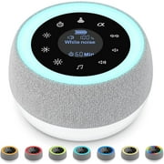 White Noise Machine, Sleep Sound Machine with 7 Colors Night Light, 32 Soothing Sounds, Built-in Battery & Headphone Jack, Portable Sound Machine for Sleeping Baby, Adult and Sound Therapy