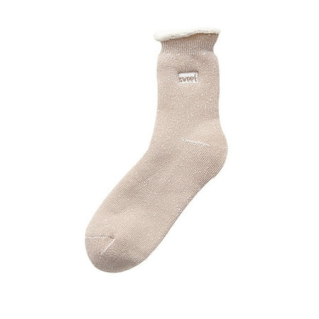 

Socks Clearance Uni Trendy Solid Warm Thickening Middle Tube Socks Snow Socks Stockings Khaki Y11