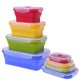 thumbnail image 3 of Fiambrera portátil plegable de silicona de 4 piezas, contenedor para almacenar alimentos y frutas, 3 of 5