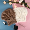 thumbnail image 5 of 2pcs Hair Drying Towel Hair Towel Wrap for Women Bow Hair Drying Cap for Straight Short Hair Beige Brown, 5 of 7