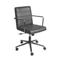 thumbnail image 3 of HomeRoots 25.20" X 25.20" X 35.83" Low Back Office Chair in Gray with Brushed Nickel Base, 3 of 6