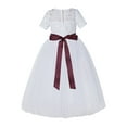 thumbnail image 2 of White Floral Lace Tulle Flower Girl Dresses Father Daughter Dance LG2R, 2 of 3
