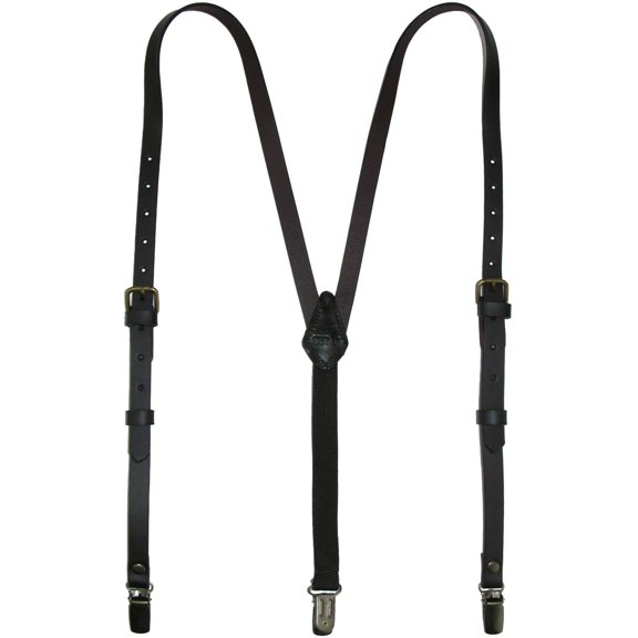 CTM Coated Leather 1/2 Inch Clip-End Suspenders (Women)