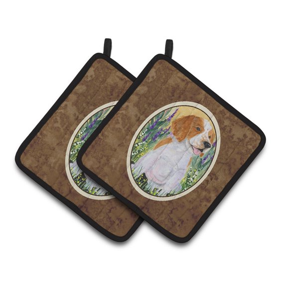 Carolines Treasures SS8219PTHD Welsh Springer Spaniel Pair of Pot Holders, 7.5HX7.5W, multicolor