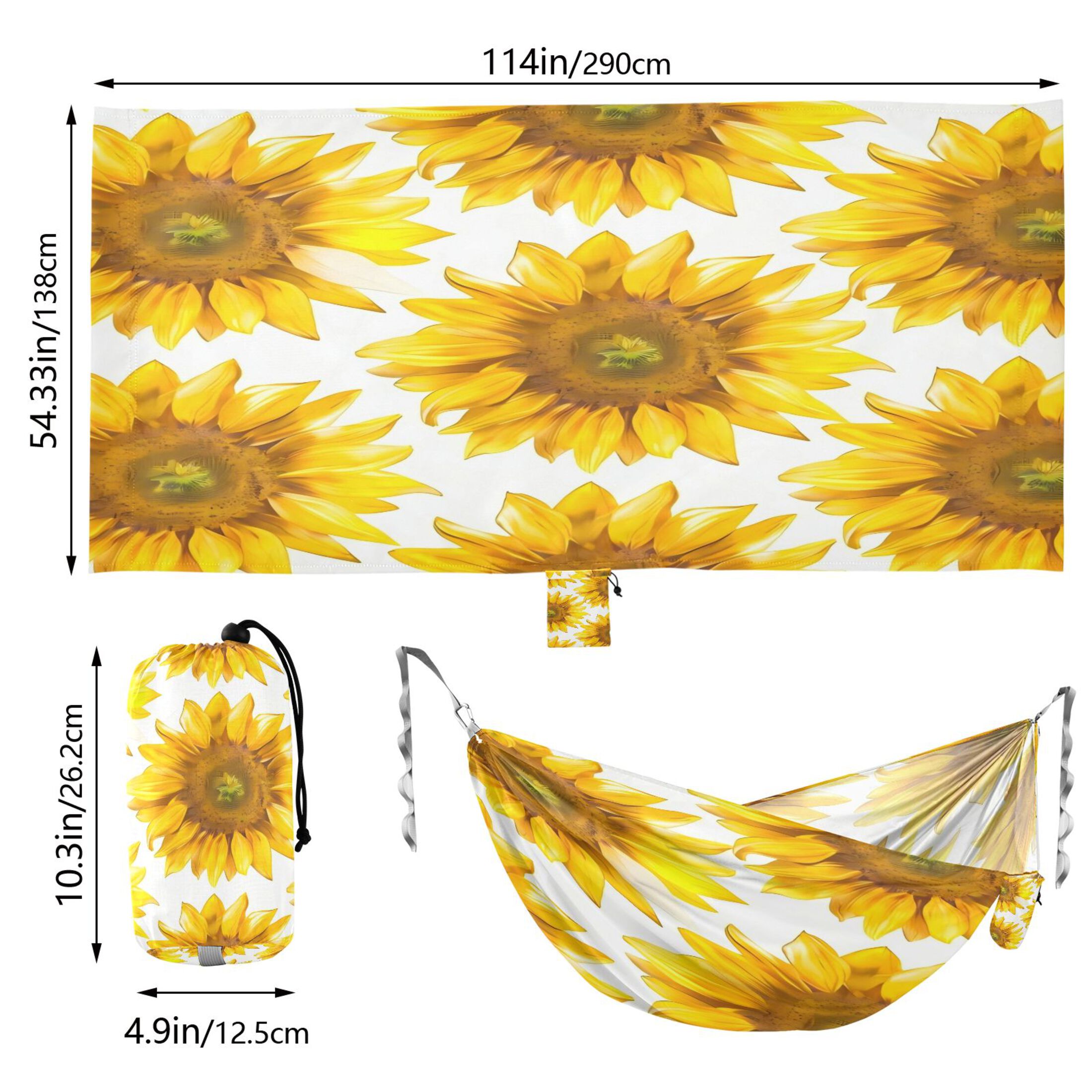 Hammock Camping Hammock Nylon Portable Hammock Travel Camping Hammock Sunflower Seamless