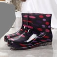 thumbnail image 2 of Tqyyweavej Women's Short Rain Boots Waterproof Non-Slip Versatile PVC Rainboots Lightweight Fashion Outdoor Garden Shoes for Farming Walking, 2 of 7