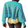 thumbnail image 3 of Pulls pour Femmes Décontractés à Manches Longues Col Rond Tricoté Côtelé Pull Rayé Blouse, 3 of 4