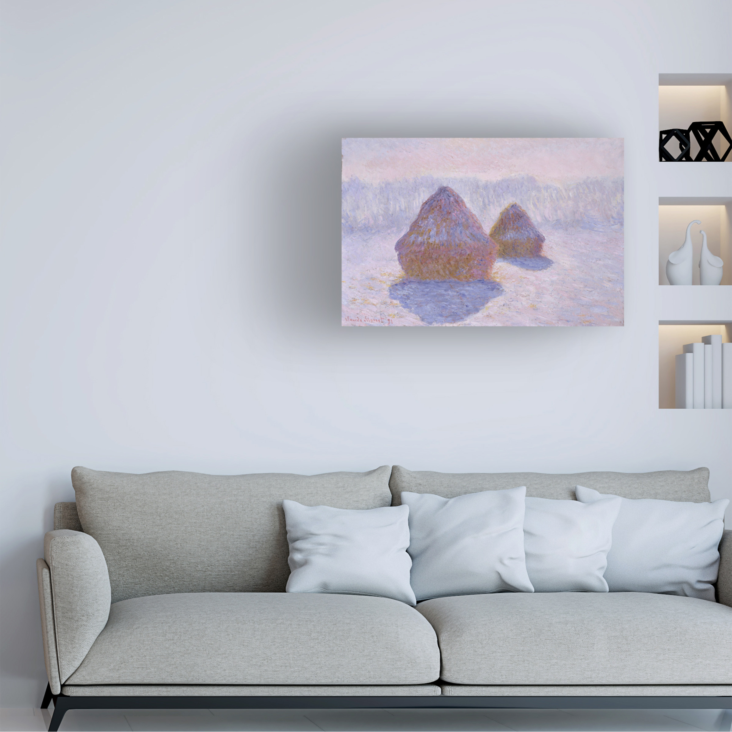 Monet 'Haystacks Effect Of Snow And Sun' Canvas Art