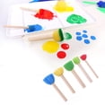 thumbnail image 6 of ESTONE 5Pcs Round Sponge Brush with Wood Handle Art Graffiti Painting Tool Toy Children, 6 of 10
