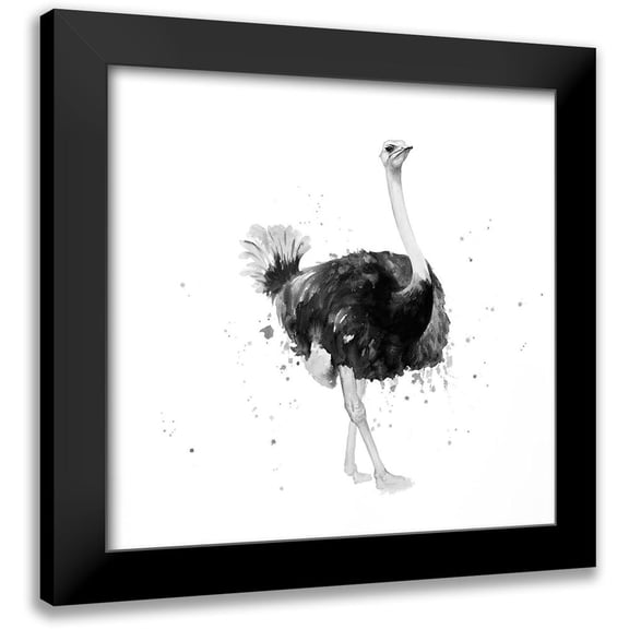 Atelier B Art Studio 12x12 Black Modern Framed Museum Art Print Titled - PROUD OSTRICH