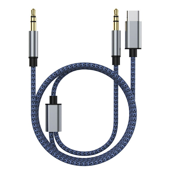 Jiandong Aux Cable 1pc USB Type C to 3.5mm Adapter Audio Converter Cable Cord (Assorted Color)(39.37X0.79X0.14Inch)