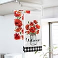 thumbnail image 5 of JOOCAR Kitchen Towels, Black and White Checkered Red Flower Vase Welcome 16x27.5 Inches Kitchen Towels for Kitchen Decor Housewarming Gift Towels Set of 2, 5 of 5